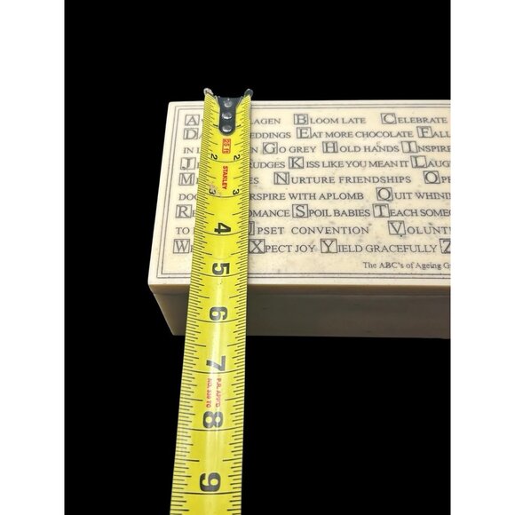 Jewelry Trinket Box etched “The ABC's of Ageing Gracefully” Marble Signed 2005 - Picture 10 of 10